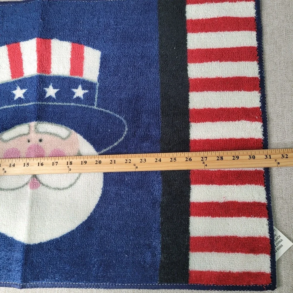 Vintage Uncle Sam Patriotic Memorial Day 4th of July Bathroom Bath Rug Mat